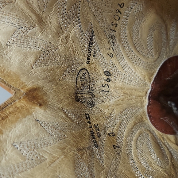 Size 7 D Justin's 1560 Leather Pointed Toe Cowboy Western Boots Men's - Picture 8 of 8